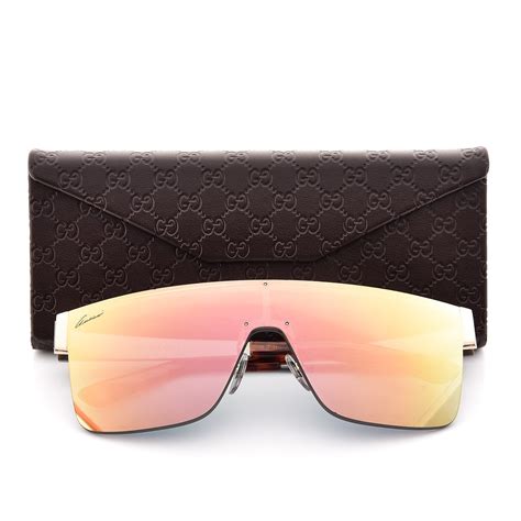 gucci shield sunglasses replica|gucci rimless shield sunglasses.